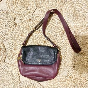 Fossil | Leather Wine/Burgundy/Black Crossbody